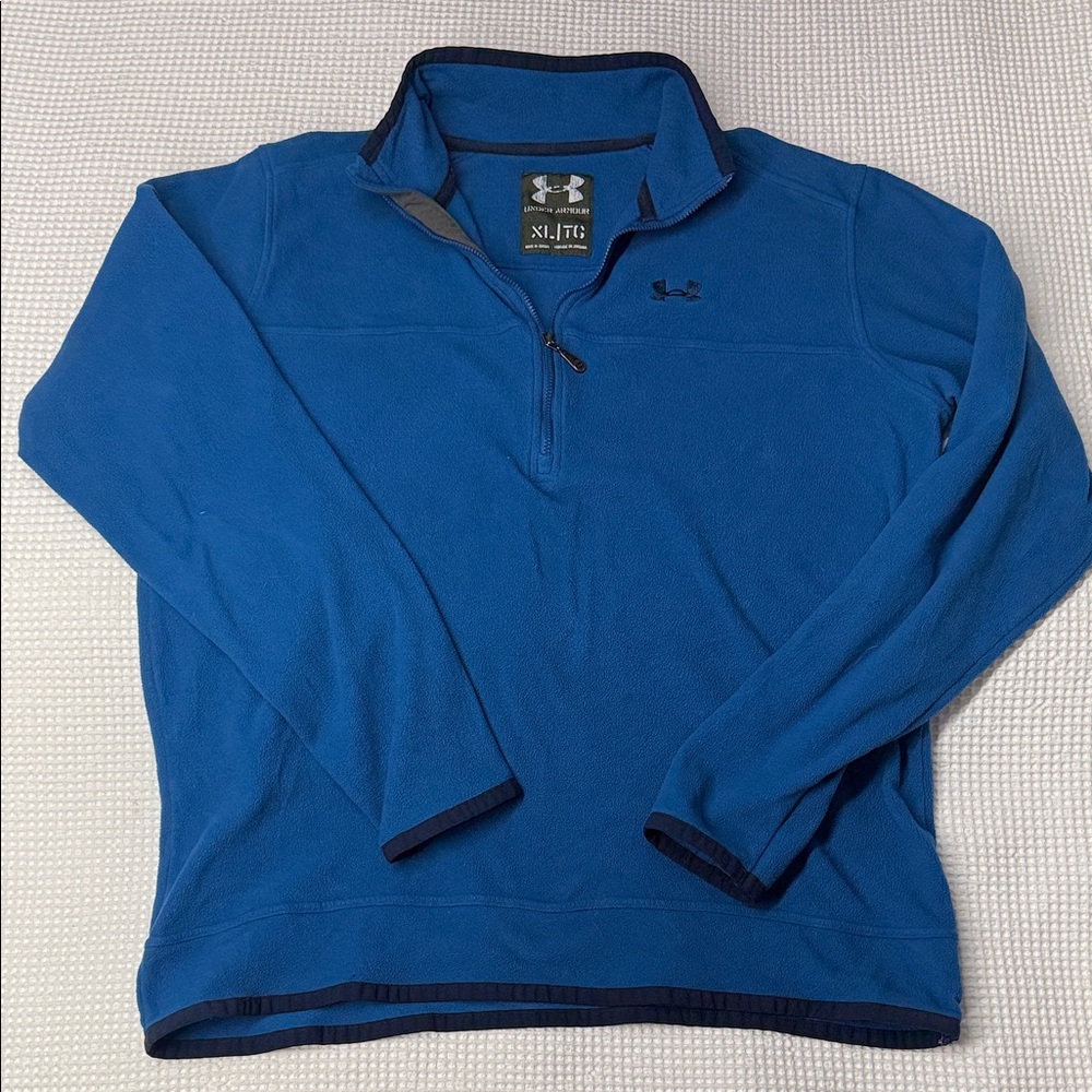 Under Armour Royal Blue Quarter-Zip Fleece Pullover - XL